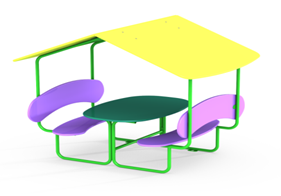 МФ 2.031 Столик со скамейками и навесом - цветовая схема -16