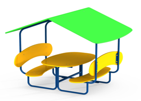 МФ 2.031 Столик со скамейками и навесом - цветовая схема -15