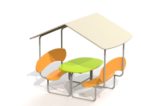 МФ 2.031 Столик со скамейками и навесом - цветовая схема -с26/11,13